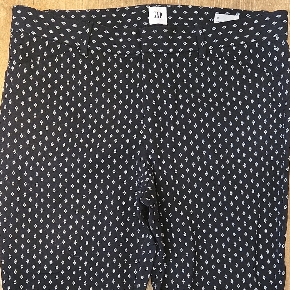 GAP Black and White Patterned Skinny Ankle Leg Pants 12
